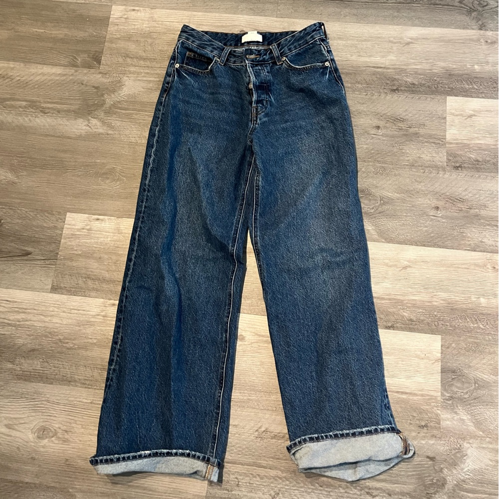 H&M Wide Leg Mid Rise Jeans